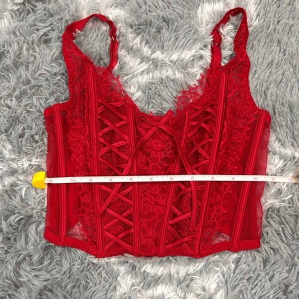 Victoria's Secret Unlined Lace-Up Corset Top size small This romantic bustier - Picture 2 of 5